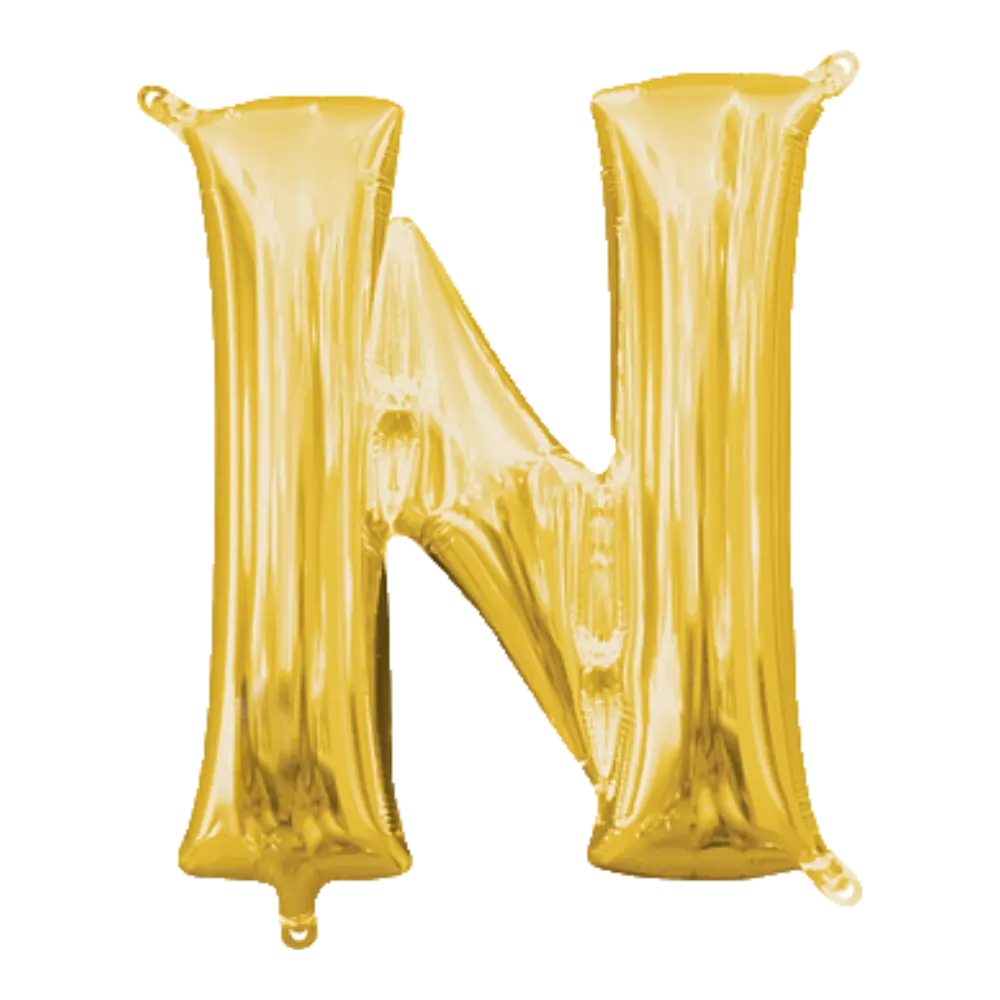 16 Pulgadas ANAGRAM LETRA N DORADO (SOLO AIRE)