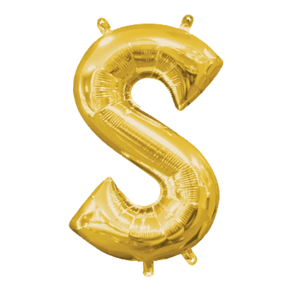 16 Pulgadas ANAGRAM LETRA S DORADO (SOLO AIRE)
