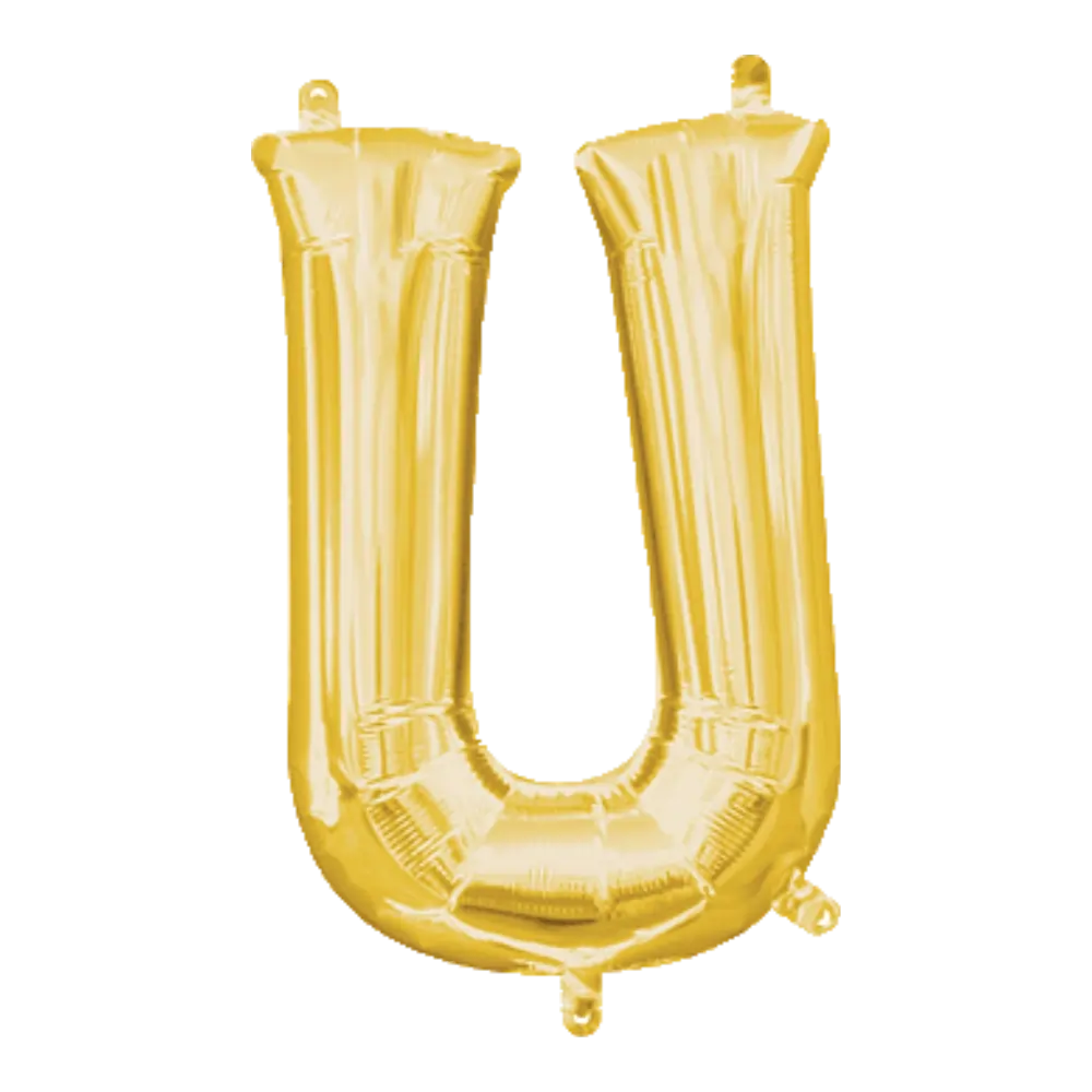 34 Pulgadas ANAGRAM LETRA U DORADO
