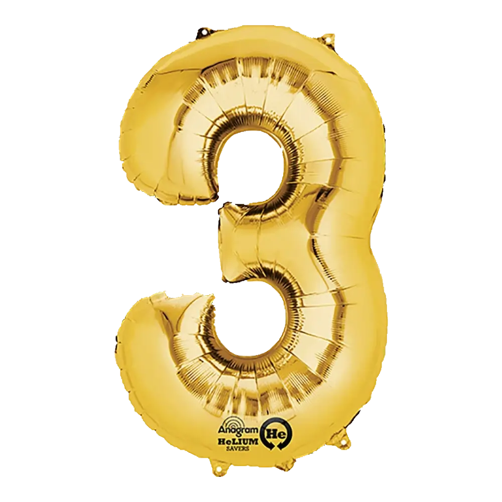 34 Pulgadas ANAGRAM NÚMERO 3 DORADO