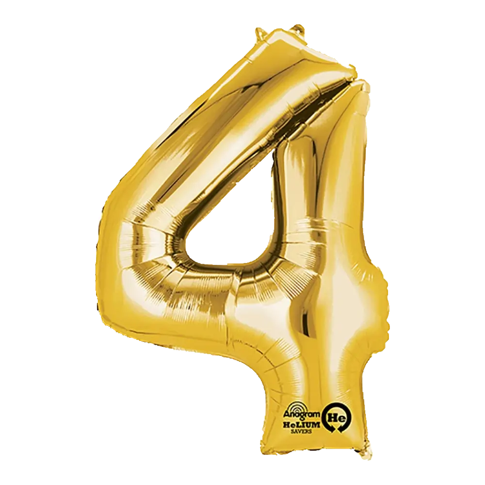 34 Pulgadas ANAGRAM NÚMERO 4 DORADO