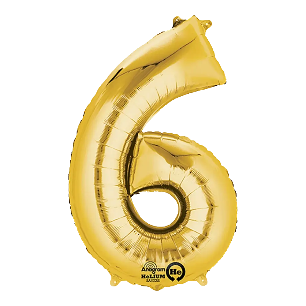 34 Pulgadas ANAGRAM NÚMERO 6 DORADO