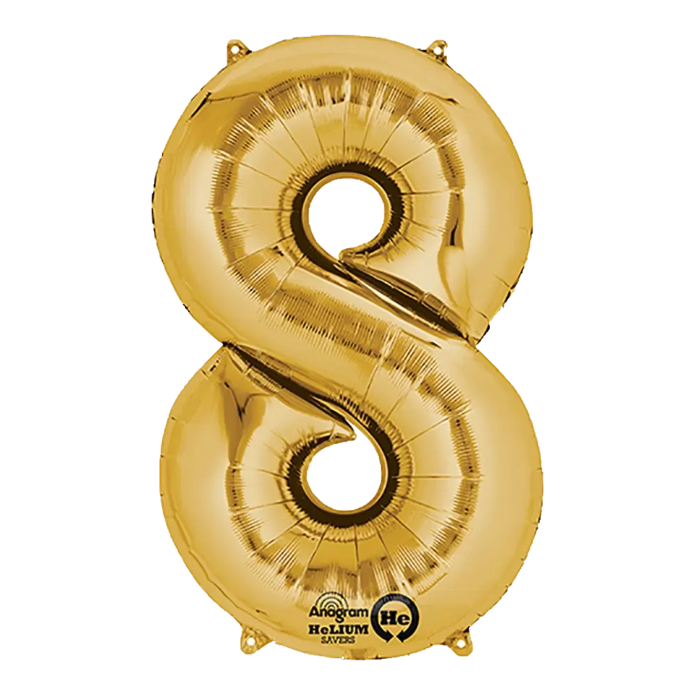 34 Pulgadas ANAGRAM NÚMERO 8 DORADO